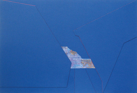 Insula, colaj, tehnica mixta, 55x81, 2013